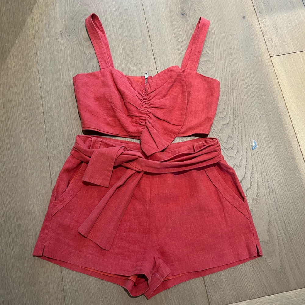 SAYLOR two piece set in orange/red